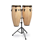 LP LPA646-AW Aspire Series 10" and 11" Natural Finish Siam Oak Conga Set with Stand