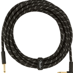 Fender 0990820079 Deluxe Series Instrument Cable, Straight/Angle, 18.6', Black Tweed