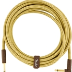 Fender 0990820086 Deluxe Series Instrument Cable, Straight/Angle, 15', Tweed
