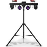 Chauvet GIGBARMOVE 5-in-1 LED Lighting System with 2 LED Derbies, 2 LED PARs, 2 LED Washes, Laser, Strobe Effect, Mounting Bar, Tripod, Wireless Footswitch, and Carry Bags