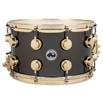 DW DRVB0814SVG Collector's Series 8x14" Black Nickel Over Brass Snare Drum with 24k Gold plated Hardware