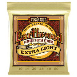 Ernie Ball P02006 Earthwood Extra Light 80/20 Bronze Acoustic Guitar Strings - 10-50 Gauge