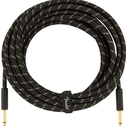 Fender 0990820075 Deluxe Series Instrument Cable, Straight/Straight, 25', Black Tweed