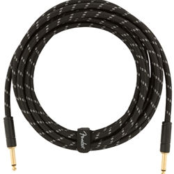 Fender 0990820083 Deluxe Series Instrument Cable, Straight/Straight, 15', Black Tweed