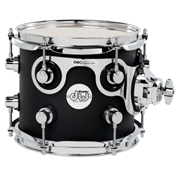 DW DDLM0708STBL Design Series 7x8" Tom in Black Satin lacquer finish with chrome hardware and STM bracket
