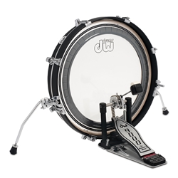 DW DDBD0320BLCR Design Series 3x20" Pancake Bass Drum with Spurs in Black Satin lacquer finish & chrome hardware